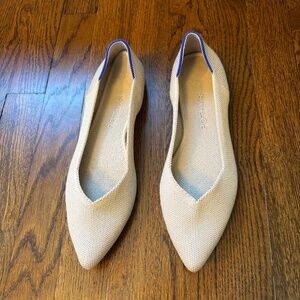 Ecru Rothy's Point II Flats Size 8.5 Medium Width Rothy's